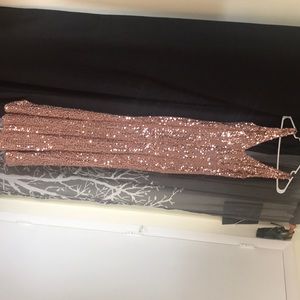 Rose gold sequin dress